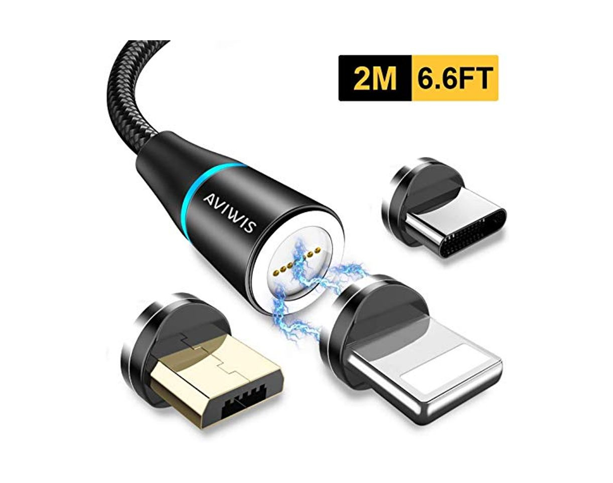 Producto AVIWIS Cable USB Magnético, Multi 3 en 1 Cable Magnetic de Carga