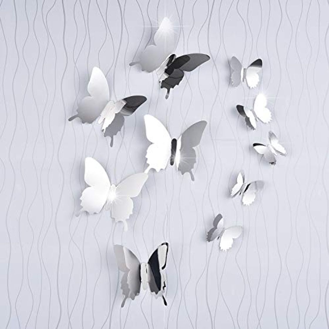 Product 36 Piezas de Mariposas de Espejo DIY Combinación 3D Espejo Pegatinas de Pared Decoración de Hogar