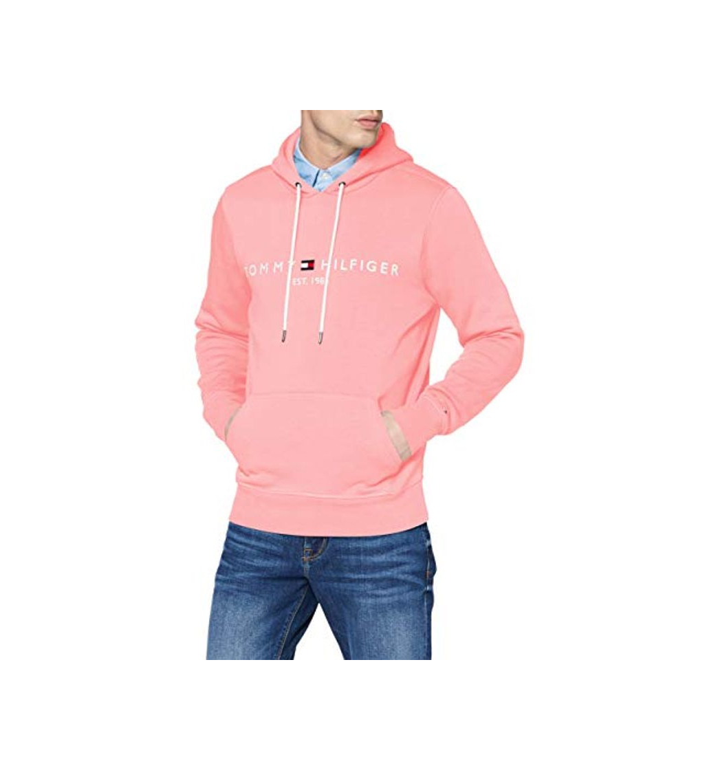 Fashion Tommy Hilfiger H Sudadera con Capucha, Cordón, Logo y Bolsillo Canguro, Rosa