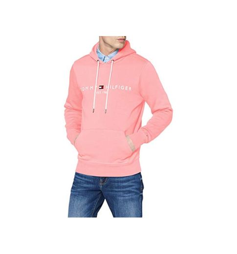 Tommy Hilfiger H Sudadera con Capucha, Cordón, Logo y Bolsillo Canguro, Rosa