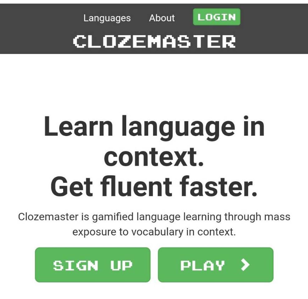 App Clozemaster. Learn languages in context