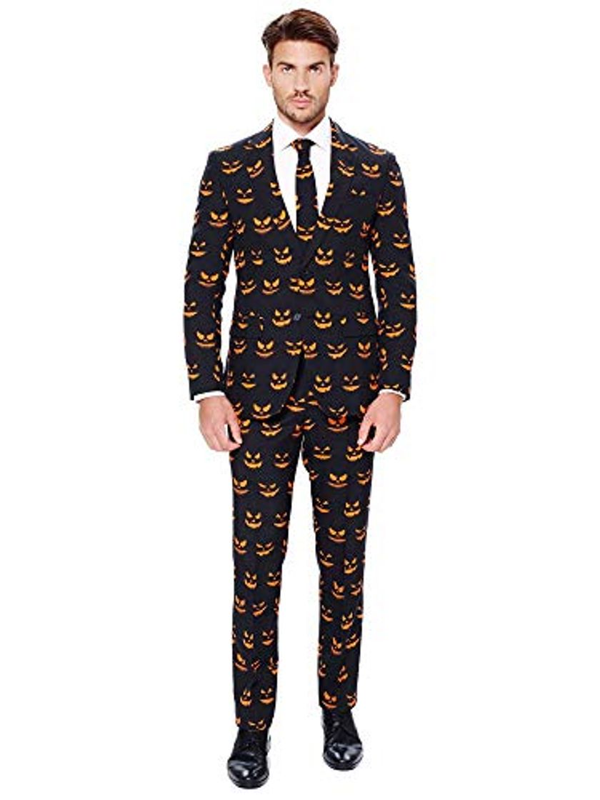 Lugar OppoSuits – Black-O Jack-O – Hombres Halloween Trajes con Divertidos Colores y