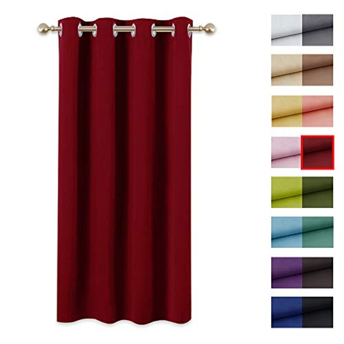 Producto PONY DANCE Cortinas Opacas Habitacion Matrimonio Rojo - Accesorios Ventanas Drapeados con