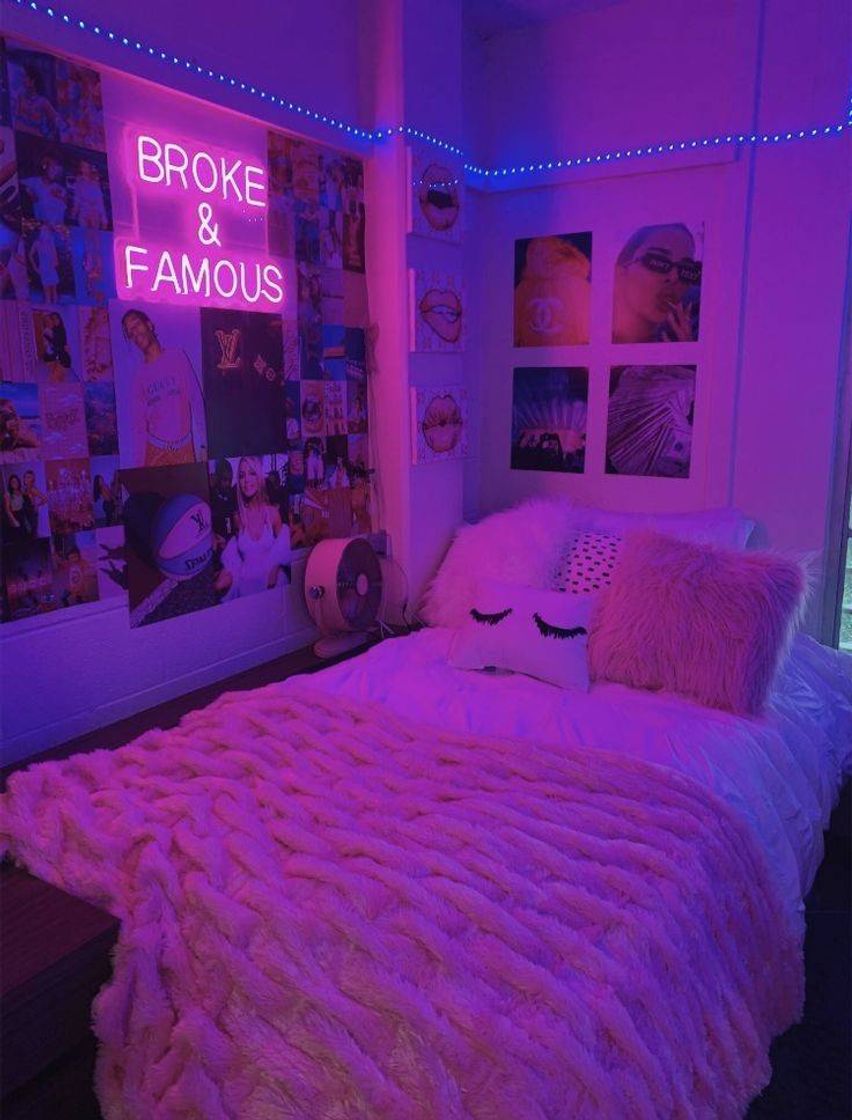 Moda Aaa eu amo um quarto neon 