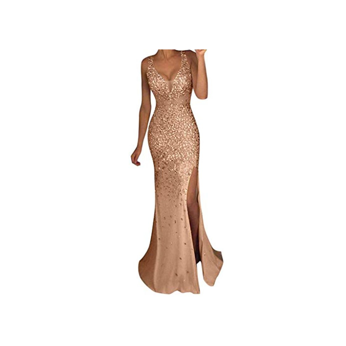 Social SMILEQ Vestido de lentejuelas para mujer