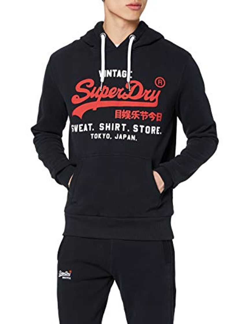 Fashion Superdry Sweat Shirt Shop Duo Hood suéter, Azul