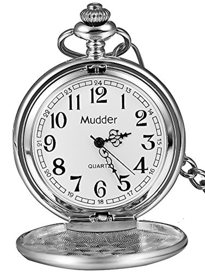 Lugar clásico Lisa Vintage Plata Acero Mens Pocket Watch