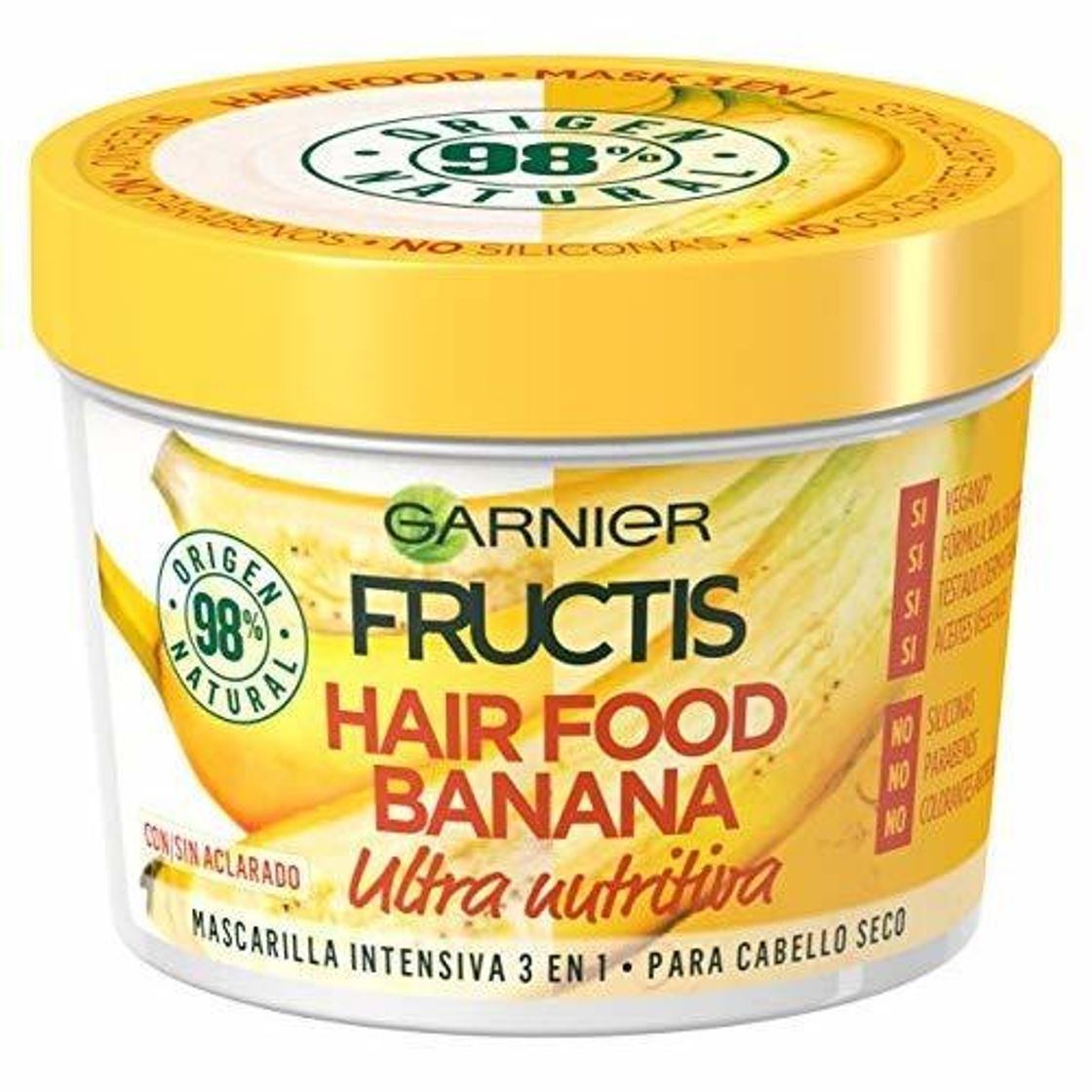 Social Garnier Fructis Hair Food Mascarilla Capilar 3 en 1 Banana Nutritiva para