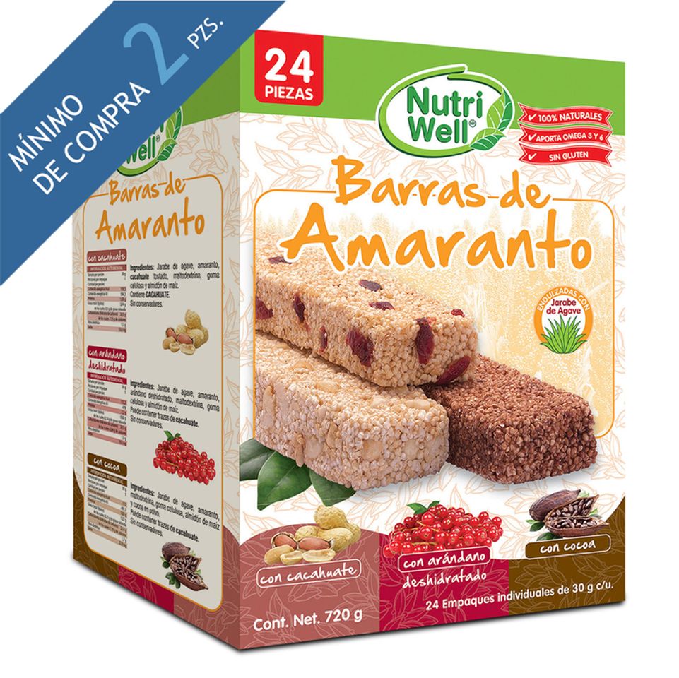 Moda Nutri Well barras de amaranto 24 de 30g | Costco México