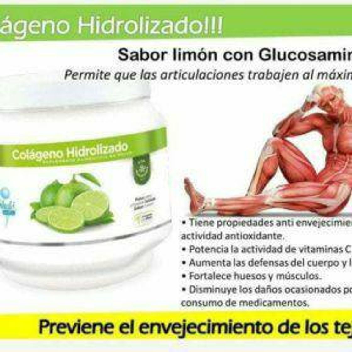 Moda Colágeno Hidrolizado  Glucosamina- Sabor Limon.