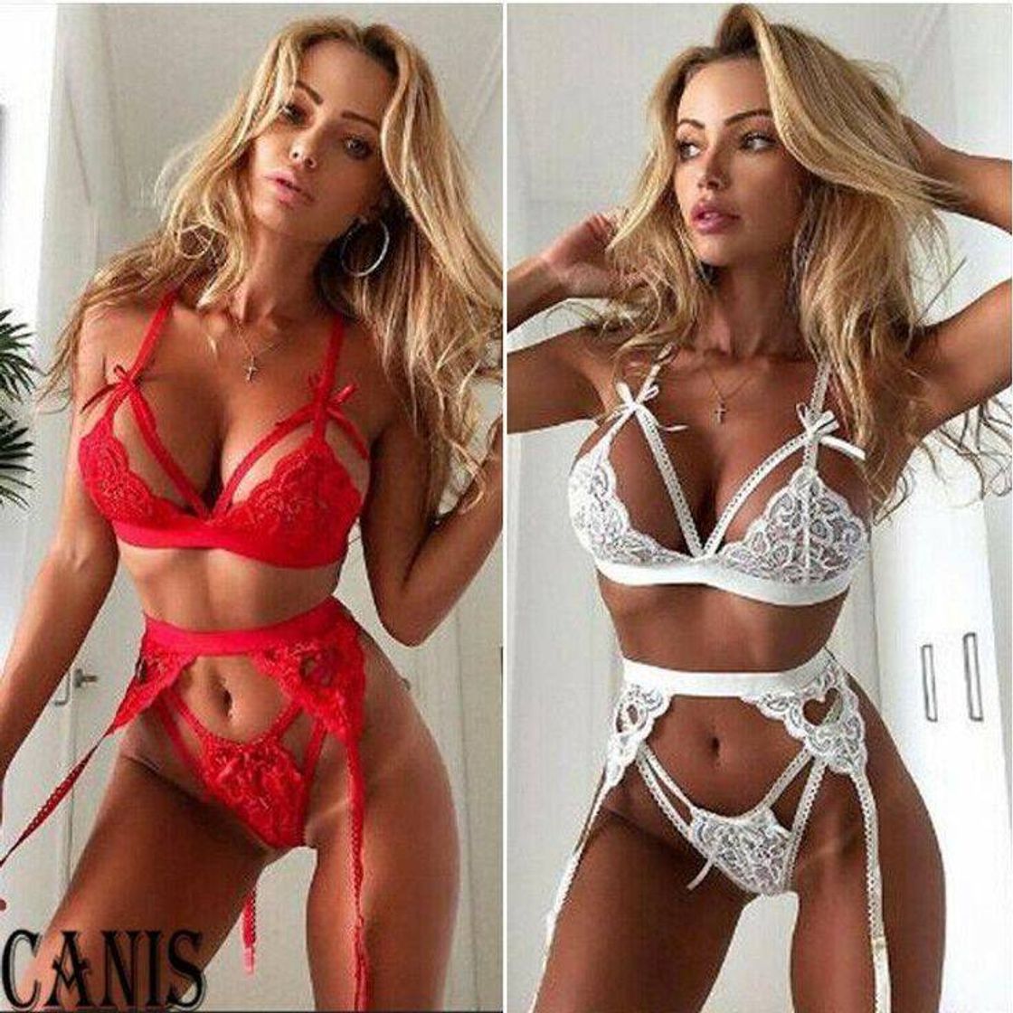 Social Lingerie branca e vermelha sexy 