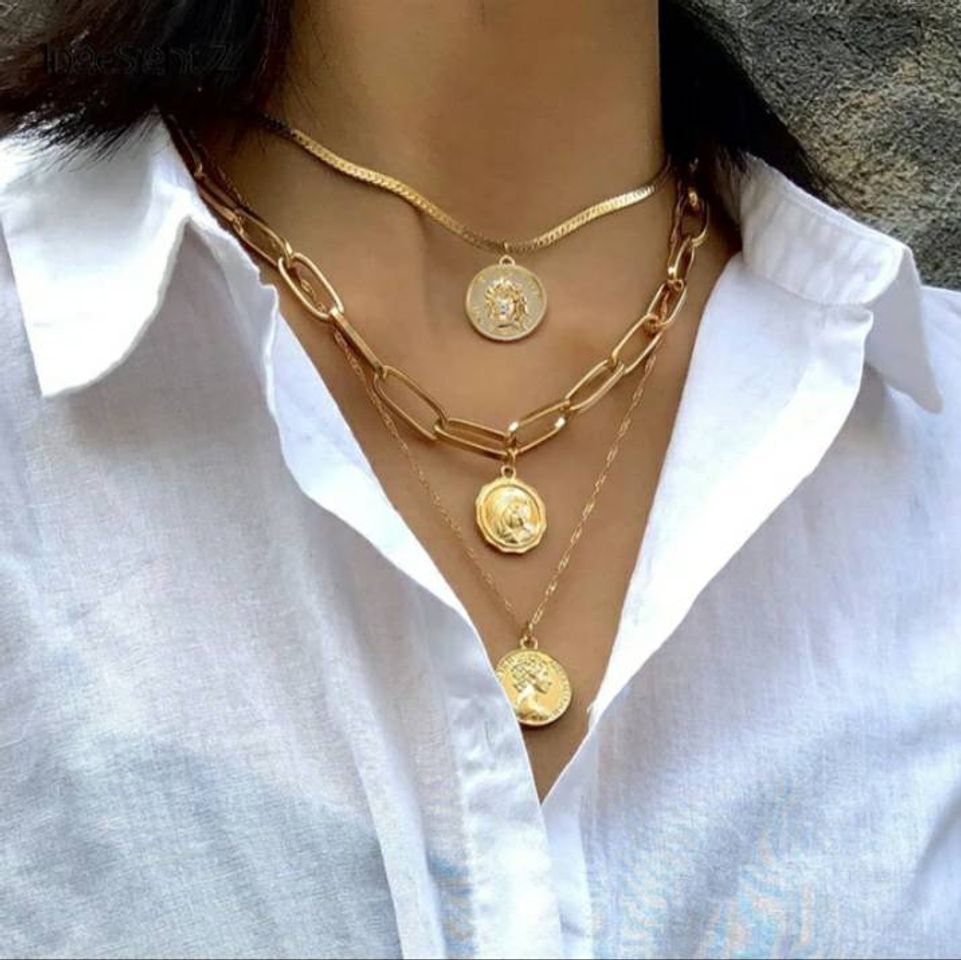 Moda Collar con monedas 