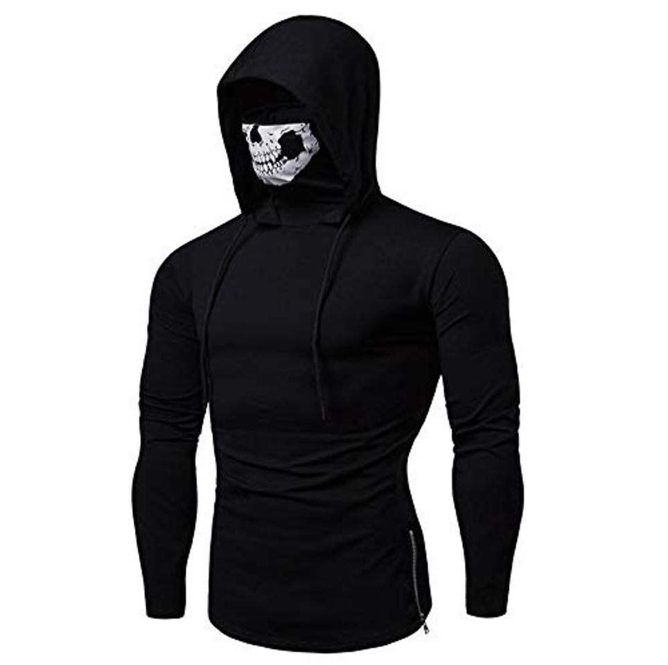 Moda INMEL Stretch Fitness Hombres con Capucha Traje Ninja Call of Duty Ghost Skull Mask suéter de Gran tamaño Hombres