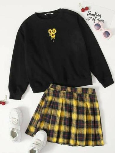 conjunto moletom e saia