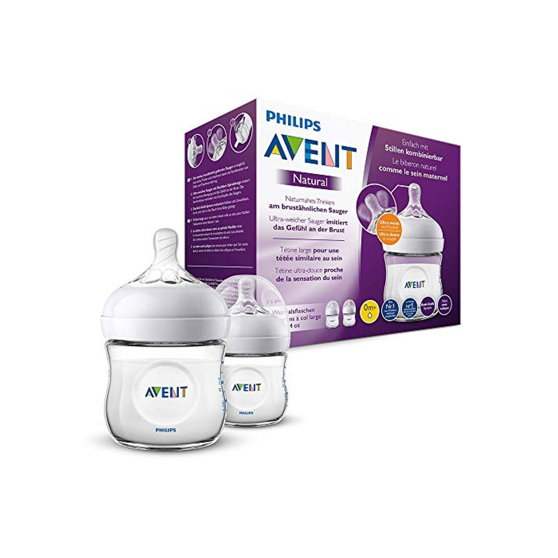 Social Philips Avent Biberón Natural SCF030/27 - Pack de dos biberones de 125