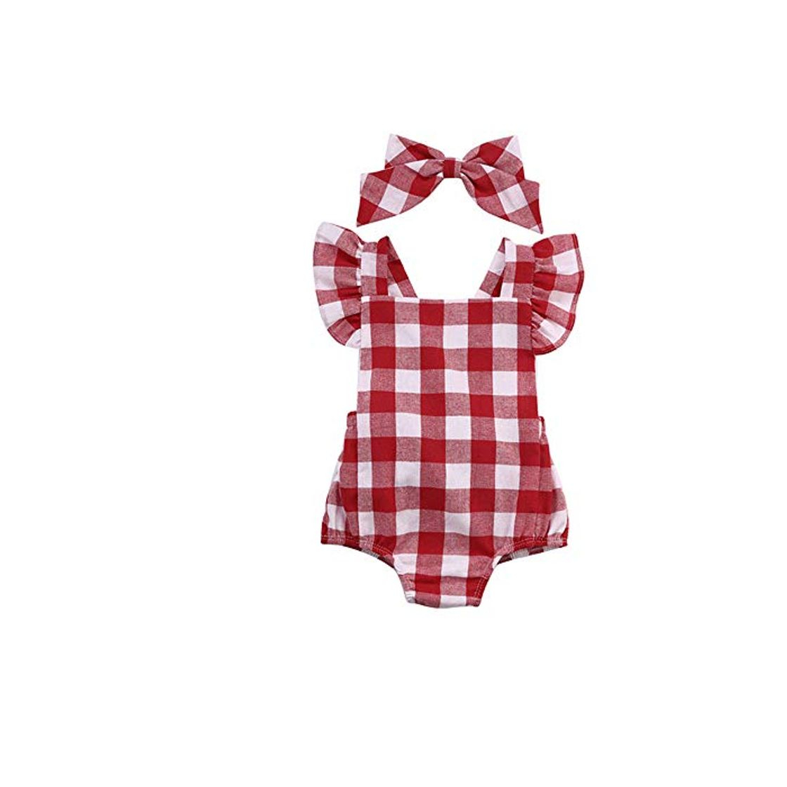 Social Ropa Bebe Niña Verano Fossen Recién Nacido Bebé Mono de Cuadros con