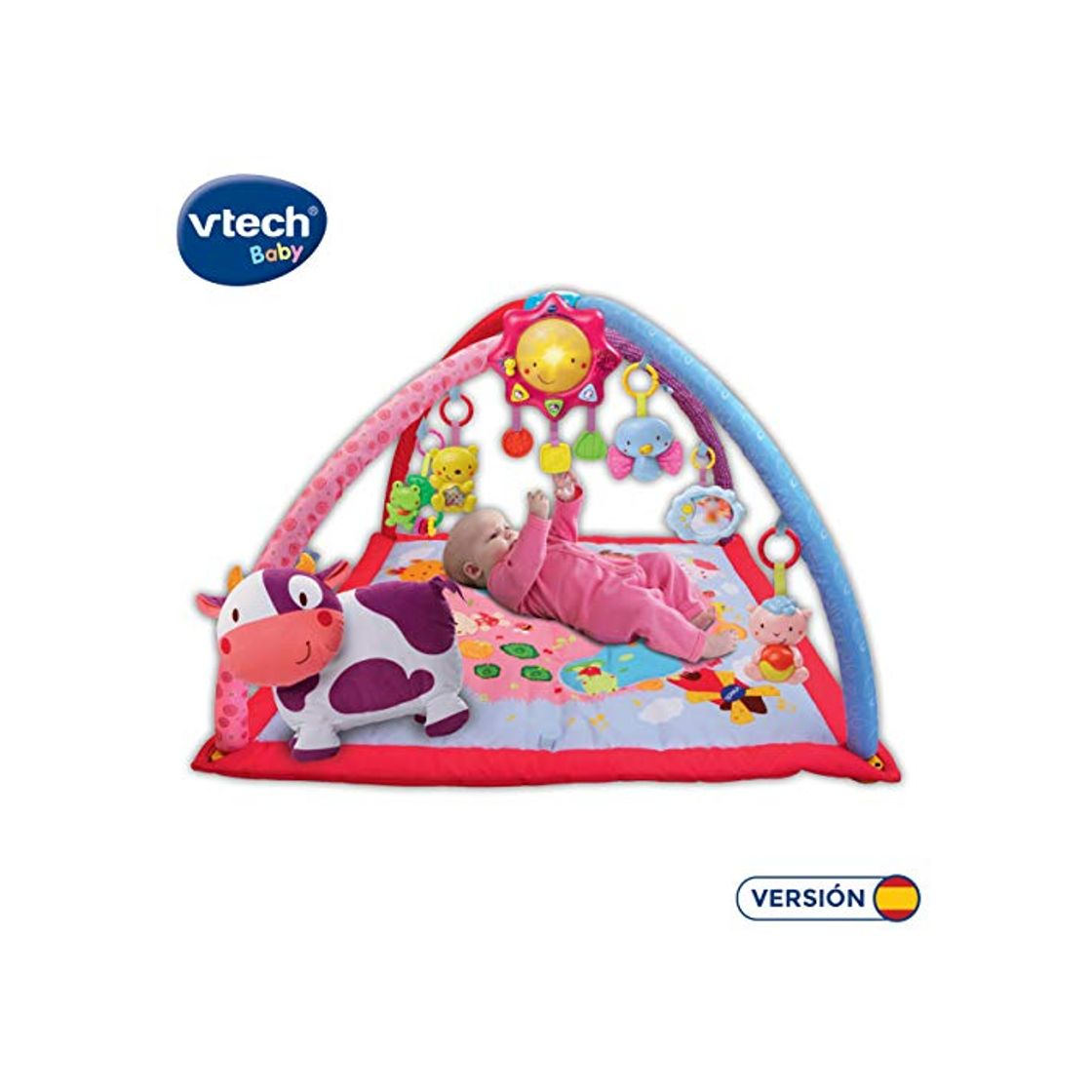 Social VTech Mantita de juego cantarín 2 en 1, manta y gimnasio de