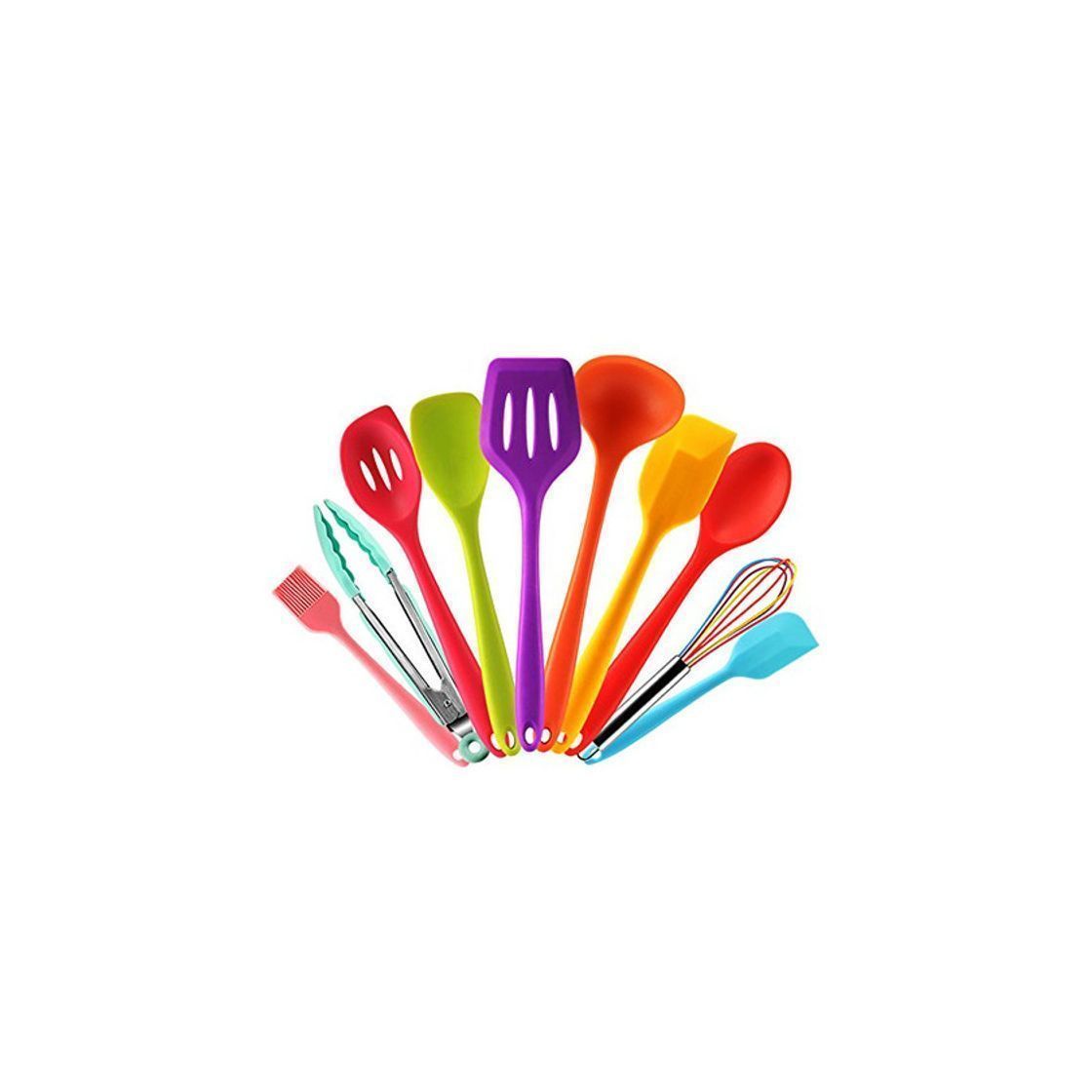 Social Set utensilios de cocina silicona de colores con Espátula