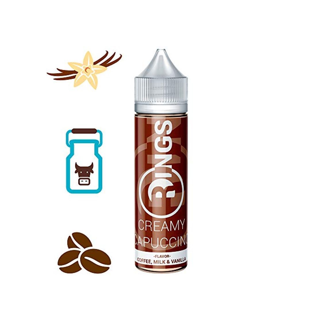 Producto Rings E-Liquid Creamy Capuccino 50ml 70VG/30PG liquido vaper sin nicotina sabor a