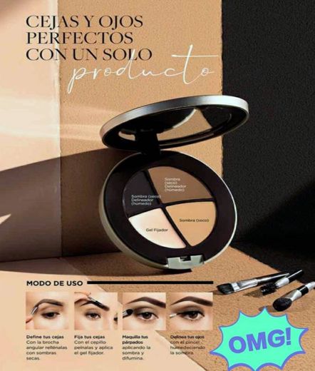 Estuche perfeccionador para cejas y ojos.