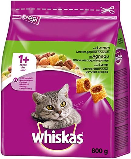 Whiskas - Comida para gato, alimento seco para gatos adultos, Paquete de