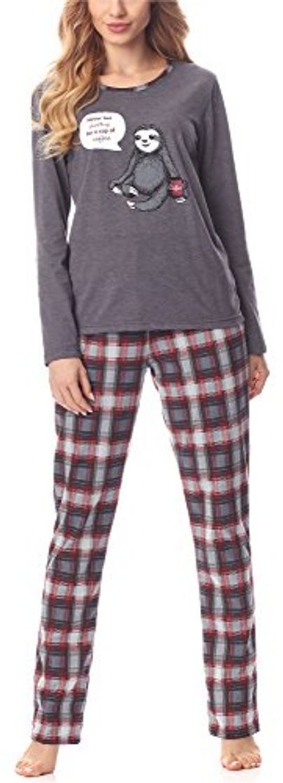 Social Merry Style Pijama Conjunto Camiseta y Pantalones Ropa de Cama Mujer MS10-169