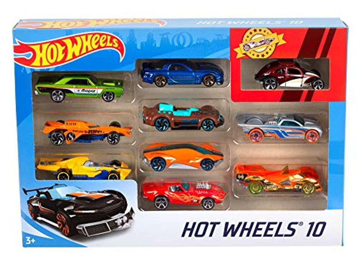 Social Hot Wheels Pack de 10 vehículos, coches de juguete