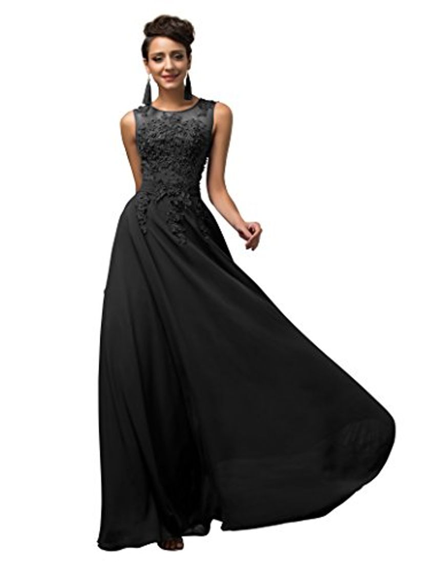 Social Vestidos Negros Vestido Elegante de Mujeres Sin Mangas V Espalda Maxi Talla 44