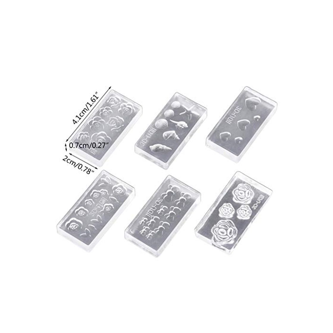 Social RG-FA - Juego de 6 moldes de silicona acrílica