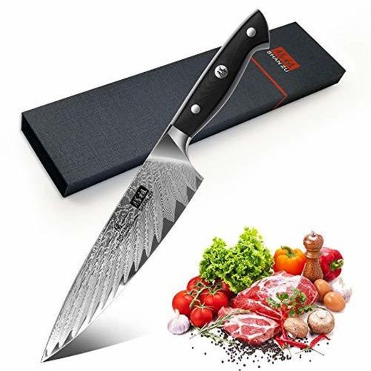 SHAN ZU Cuchillo de Cocina Damasco 20m