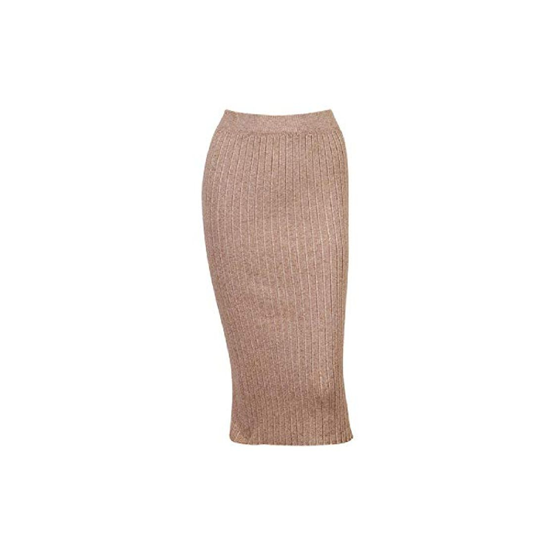 Fashion NObrand Faldas básicas Primavera Otoño Faldas largas de lápiz Falda Delgada Sexy para Mujer Falda Midi de Punto Elegante de Lana de Invierno de Dama