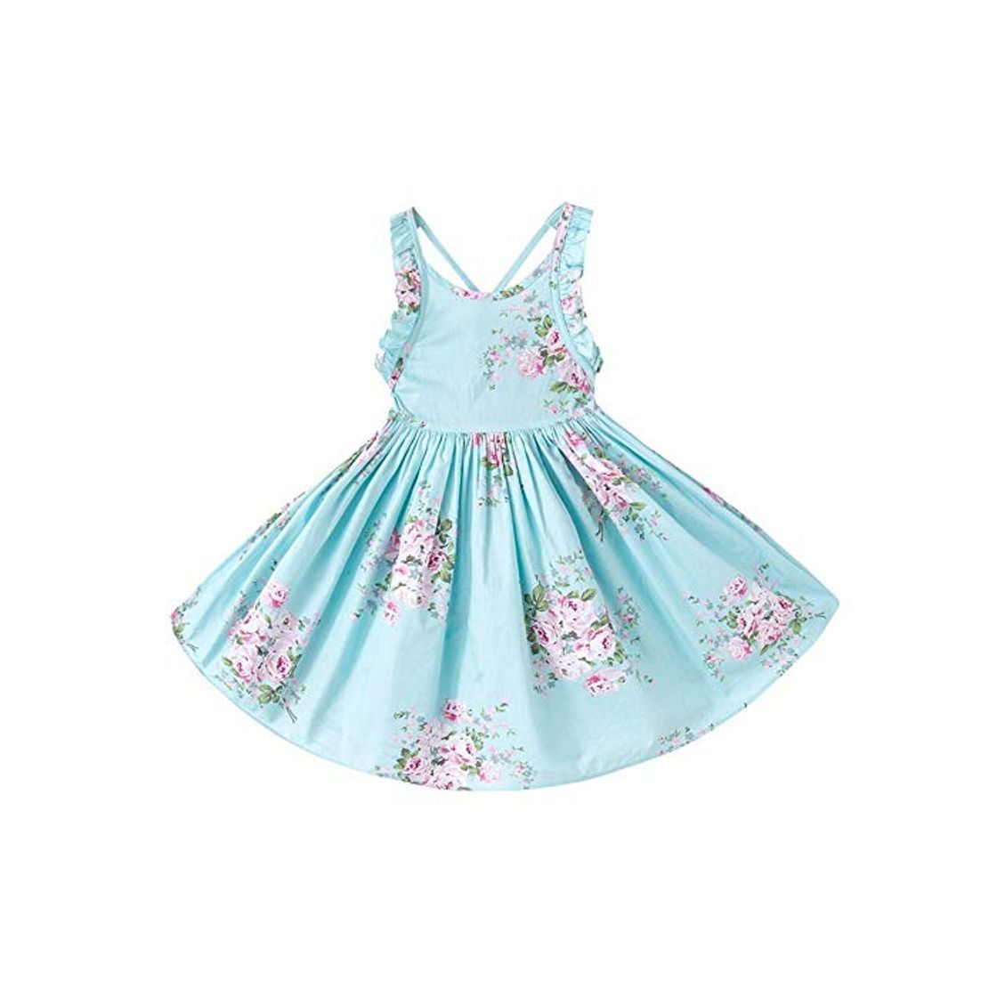 Social Vestido para niños Linda Niña Dulce Sin Mangas Vestido Estampado de Flores de Algodón Bebé Bebé Princesa Vestido de Fiesta Sin Respaldo Verano Casual Ropa de Playa Ropa de Playa Vestido estampado infa