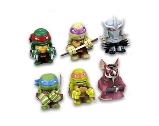 TMNT Tortugas Ninja Turtles Conjunto Completo 6 Figuras Shredder Splinter Astilla 4cm Teenage Mutant Turtle Nickelodeon Gashapon Serie 1
