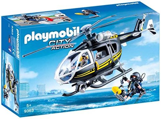 PLAYMOBIL- Helicóptero de Las Fuerzas Especiales Juguete, Multicolor
