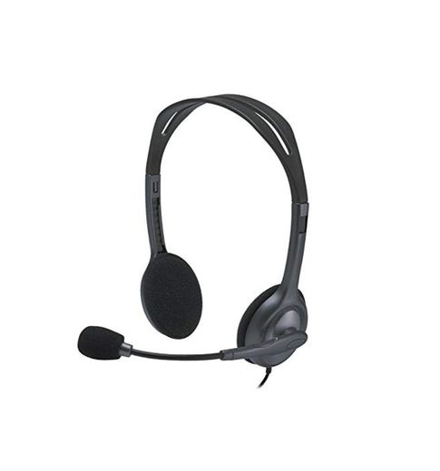 Logitech H111 Auriculares con Cable, Sonido Estéreo con Micrófono Giratorio, Jack 3,5mm,