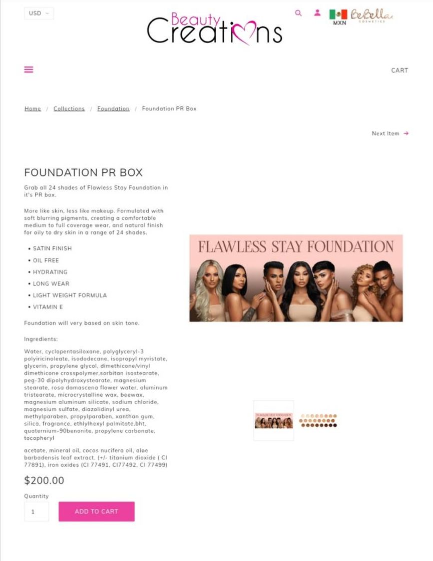 Moda Foundation PR Box | BEAUTY CREATIONS COSMETICS