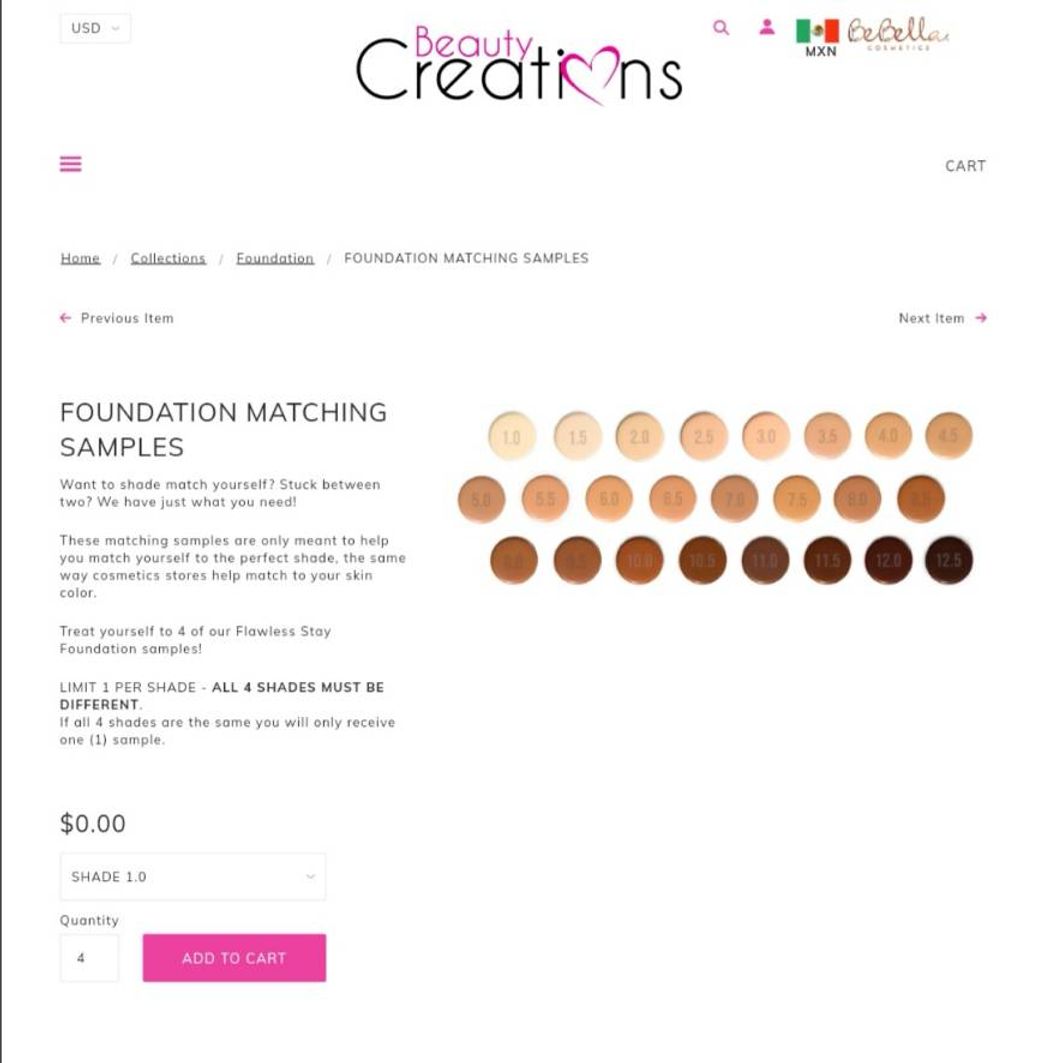 Moda FOUNDATION MATCHING SAMPLES | BEAUTY CREATIONS ...