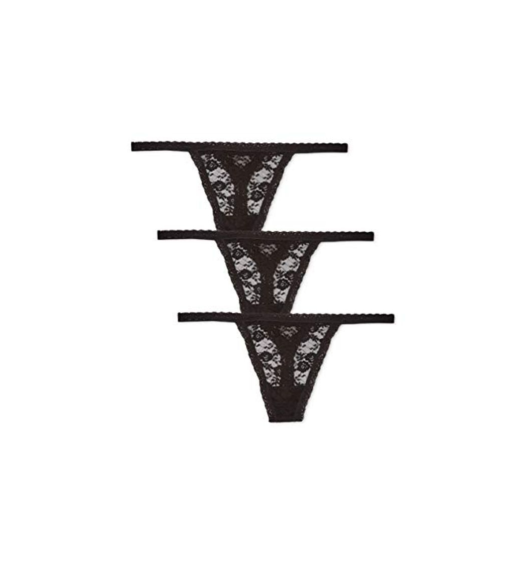 Social Marca Amazon - Iris & Lilly Tanga Mujer, Pack de 3, Negro