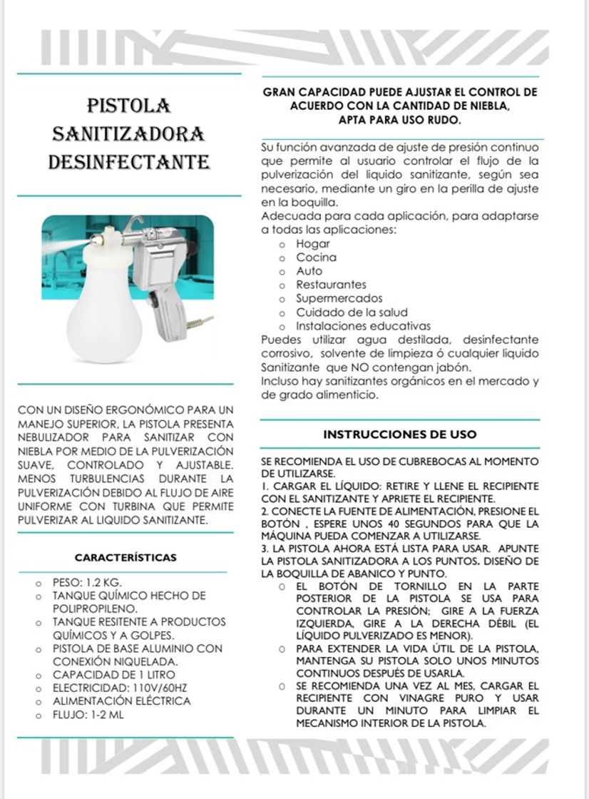 Social PISTOLA SANITIZANTE INDUSTRIAL : $3000 : envío 🚚 incluido :