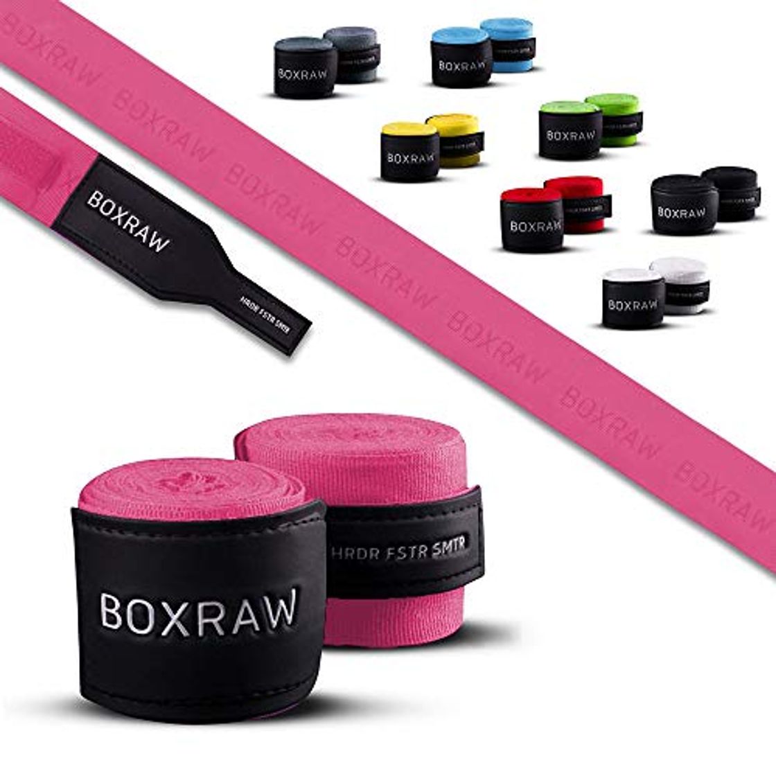 Productos BOXRAW Vendas De Boxeo Profesionales 4.5m Rosa Neón