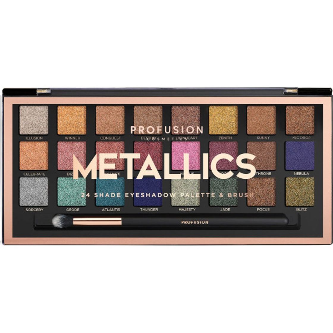 Social Metallics Paleta de Sombras Profusion Cosmetics 
