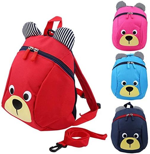 Mochila para niños,TEAMEN® Anti Pérdida de niños Mochila, Mini Oso Escuela Mochila,para