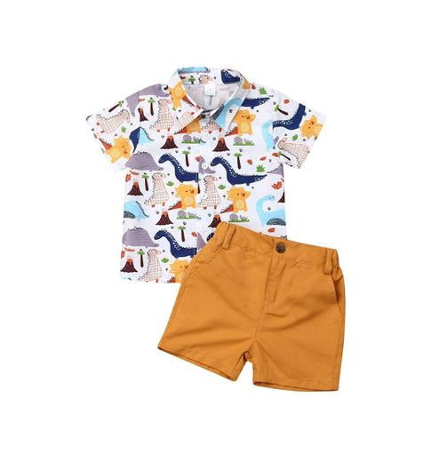 Ropa Niño Conjuntos Verano 2 Piezas Camisa Dinosaurio