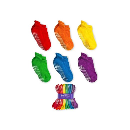 LA Active Tobillera Calcetines Antideslizantes - 6 Pares - para Bebé Niños