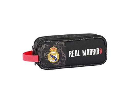 Real Madrid- Manualidades/Escolares Unisex Adulto Estuche portatodo Doble Black' 811924-513, Multicolor, Talla