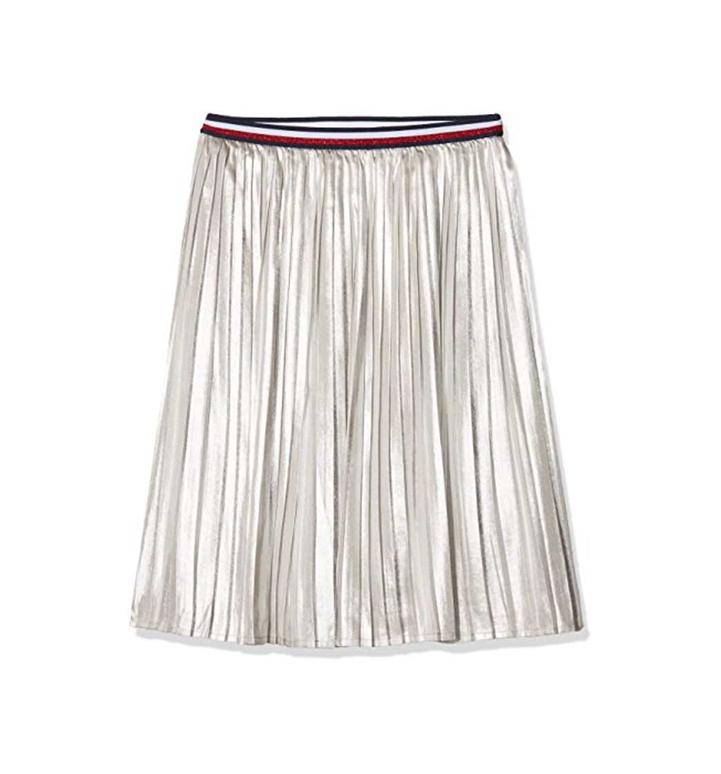 Social Tommy Hilfiger H Metallic Skirt Falda, Plateado