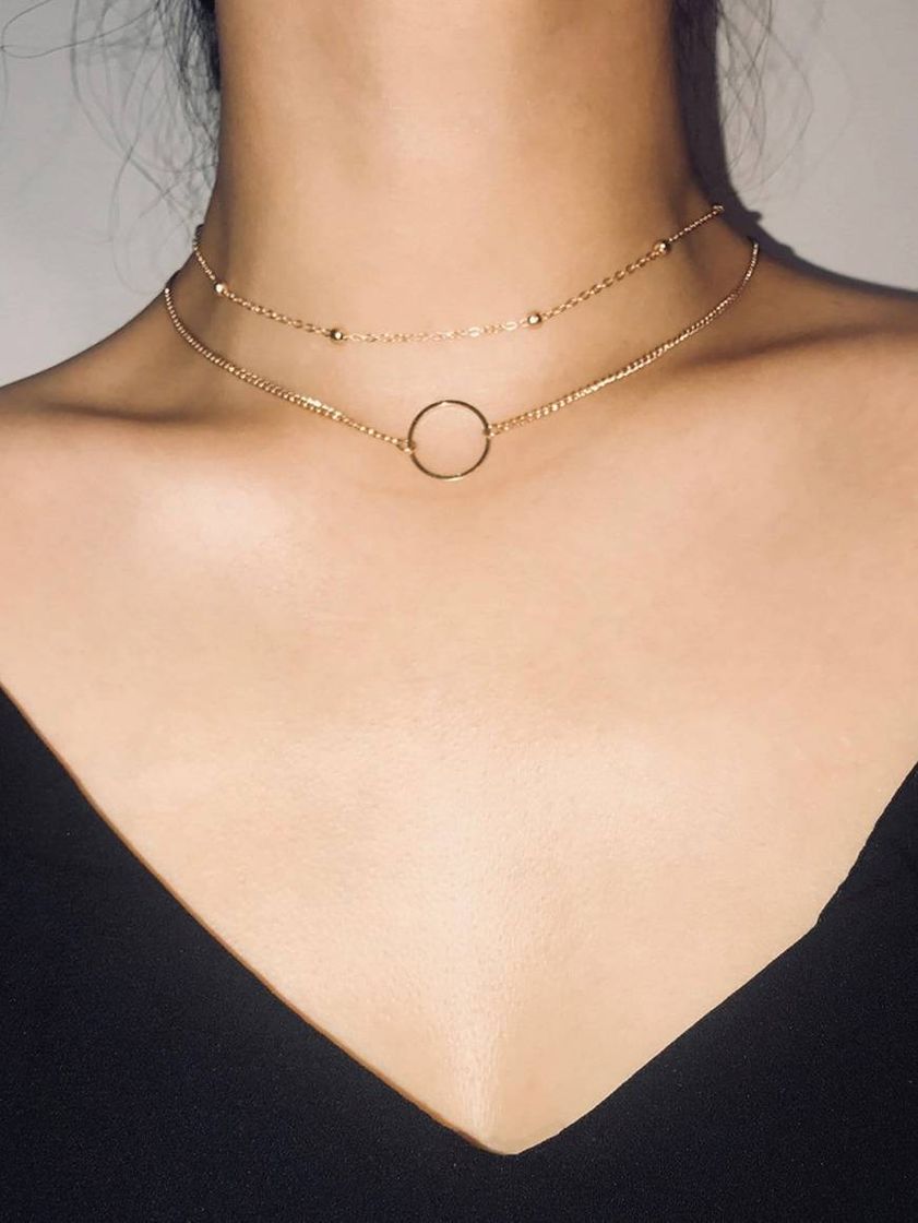 Social Set de gargantilla con diseño de círculo 2 piezas✨