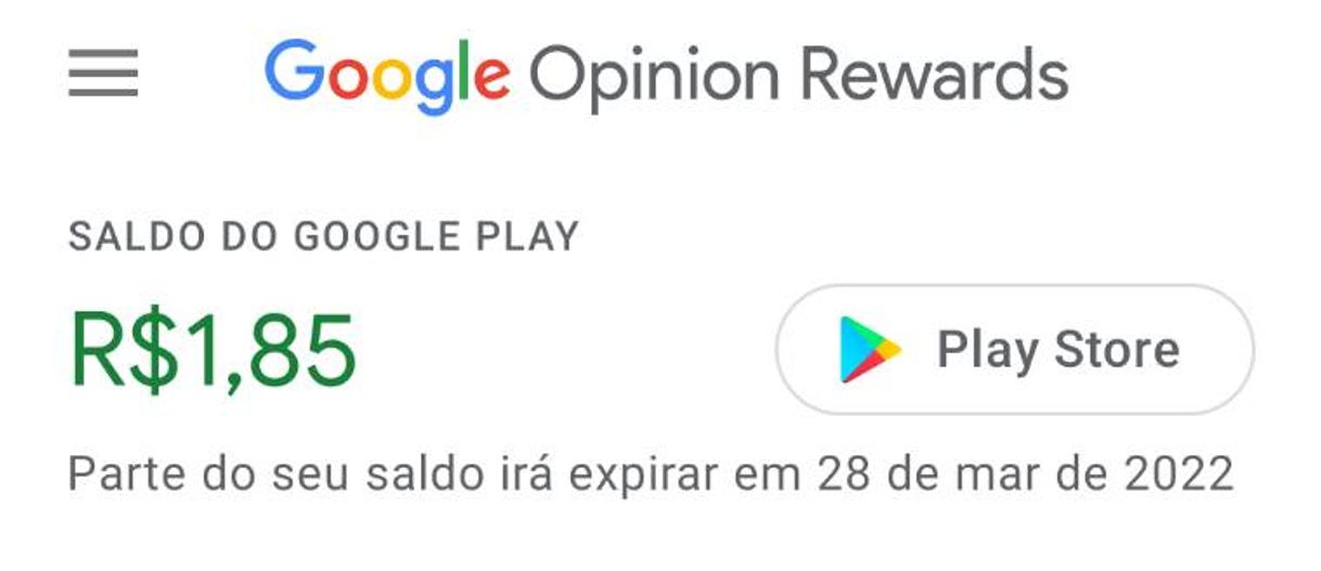 App GOOGLE OPINION REWARDS