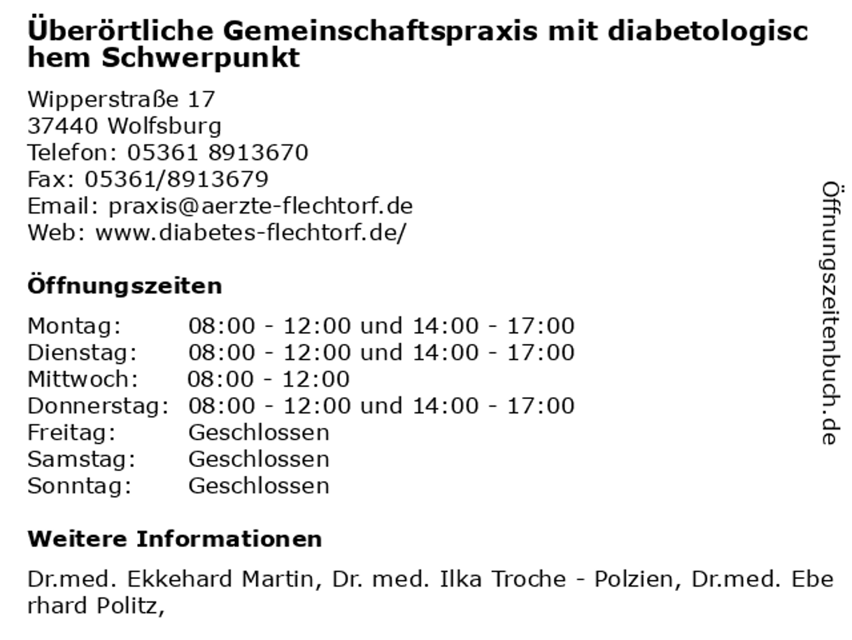 Moda Gemeinschaftspraxis mit diabetologischem Schwerpunkt