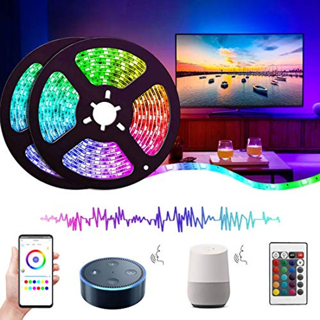 Social Luces LED Wifi Alexa 10M